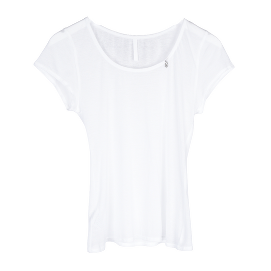 CHROME HEARTS RHODIUM PLATED WOMENS HEART CHARM TEE