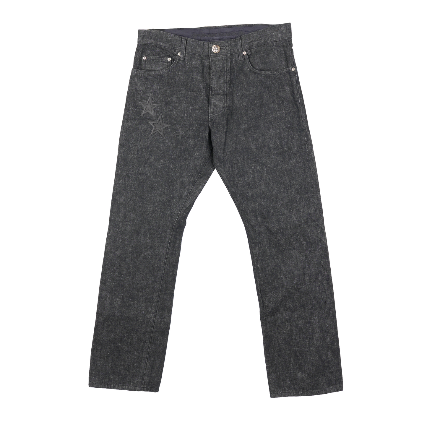 CHROME HEARTS BLACK STAR PATCH SELVEDGE DENIM