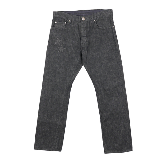 CHROME HEARTS BLACK STAR PATCH SELVEDGE DENIM