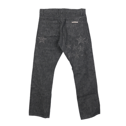 CHROME HEARTS BLACK STAR PATCH SELVEDGE DENIM