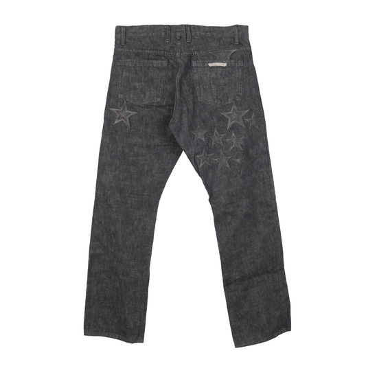CHROME HEARTS BLACK STAR PATCH SELVEDGE DENIM