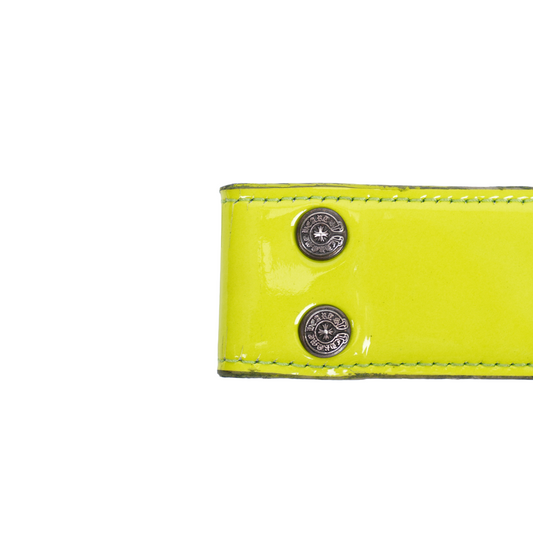 CHROME HEARTS LIME GREEN PATENT LEATHER BELT STRAP