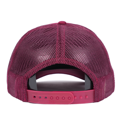 KAPITAL 'ALL I WANT IS WASHING DENIM' BURGUNDY TRUCKER HAT