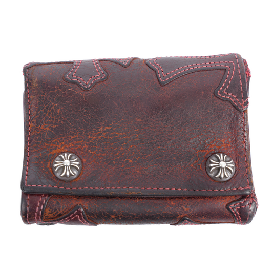 CHROME HEARTS VINTAGE RED CROSS PATCH TRI-FOLD WALLET
