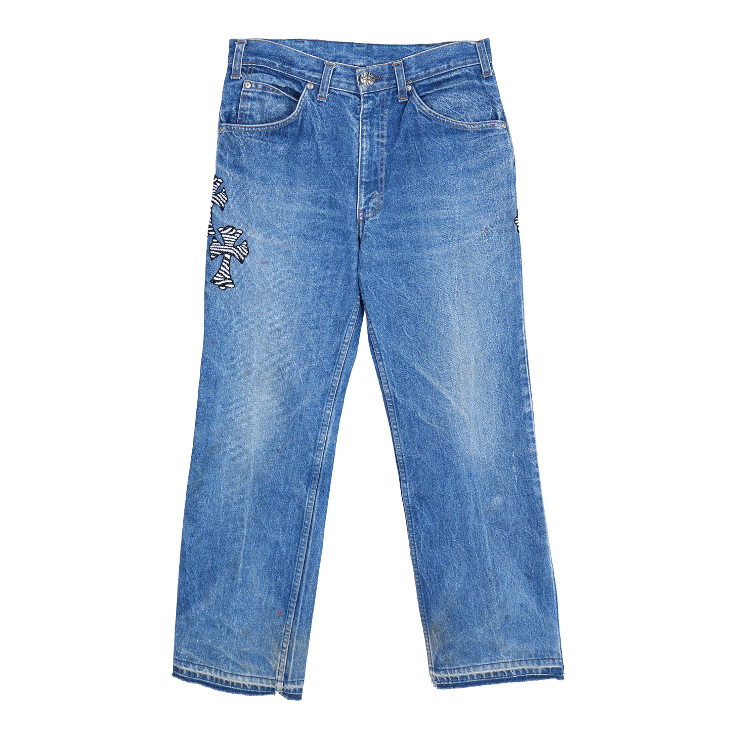 CHROME HEARTS ST BARTH'S ZEBRA SEQUIN PATCH LEVI