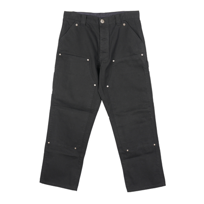 CHROME HEARTS BLACK DOUBLE KNEE HARDWARE CARPENTER PANTS
