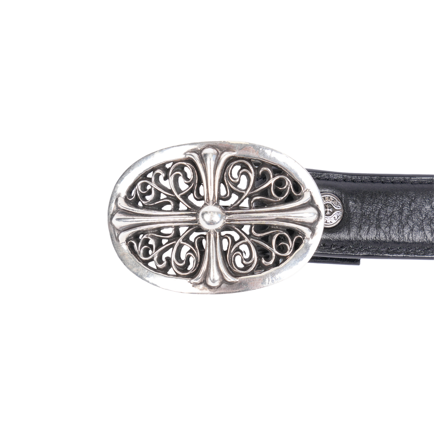 CHROME HEARTS 1 INCH OVAL BUCKLE W BLACK STRAP