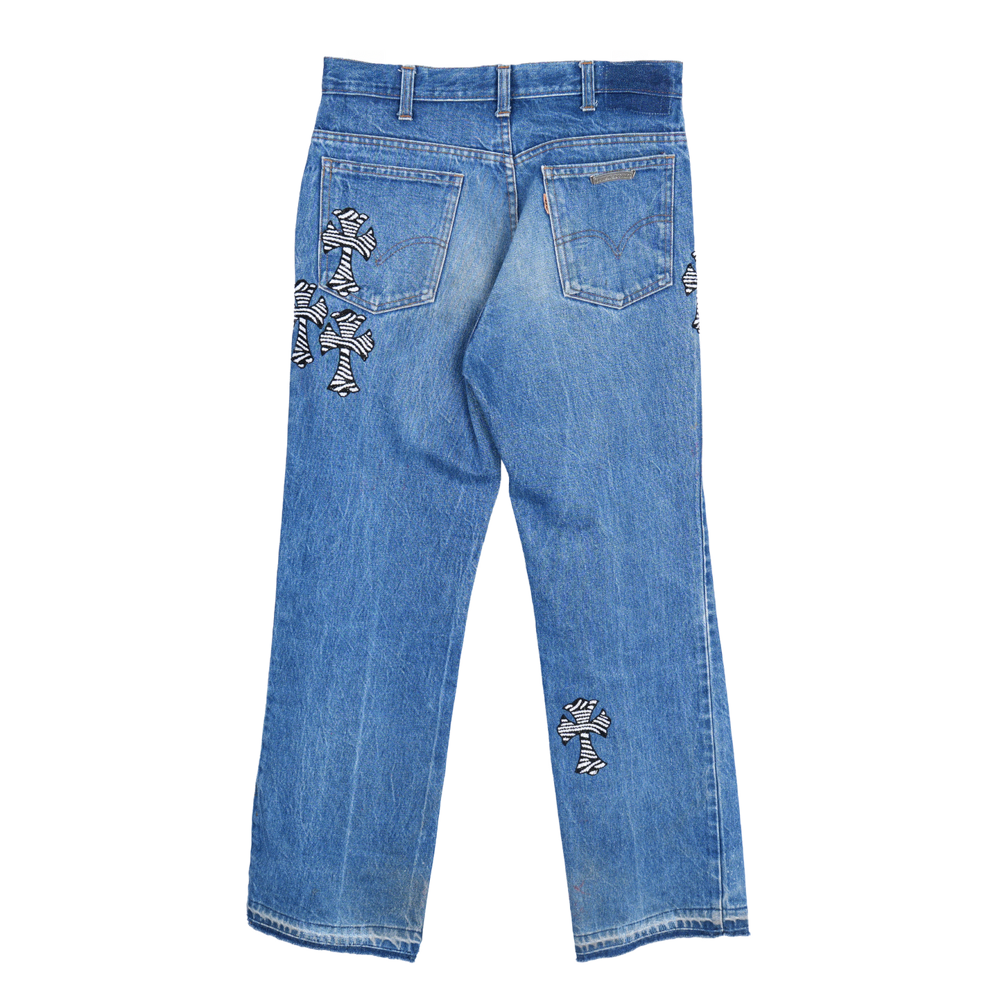 CHROME HEARTS ST BARTH'S ZEBRA SEQUIN PATCH LEVI