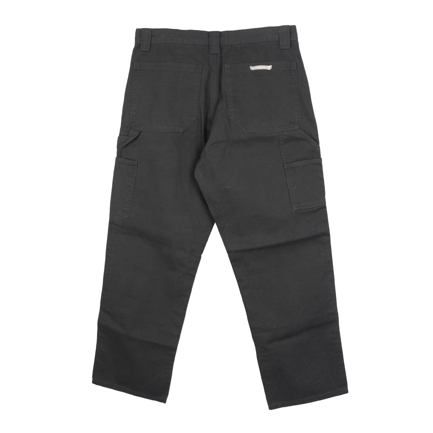 CHROME HEARTS BLACK DOUBLE KNEE HARDWARE CARPENTER PANTS