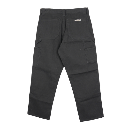 CHROME HEARTS BLACK DOUBLE KNEE HARDWARE CARPENTER PANTS