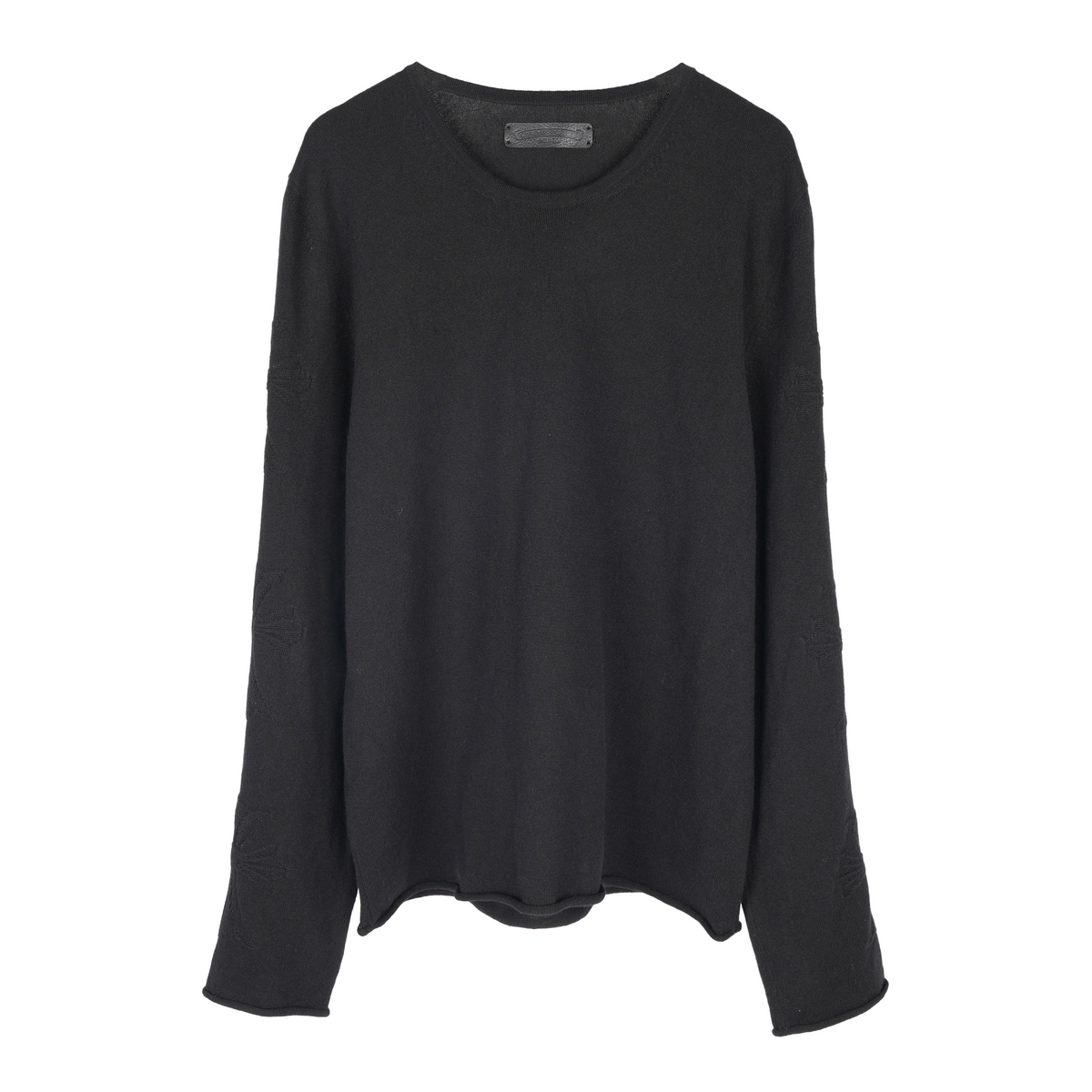 CHROME HEARTS FULL CASHMERE EMBROIDERED CROSS SLEEVE SWEATER