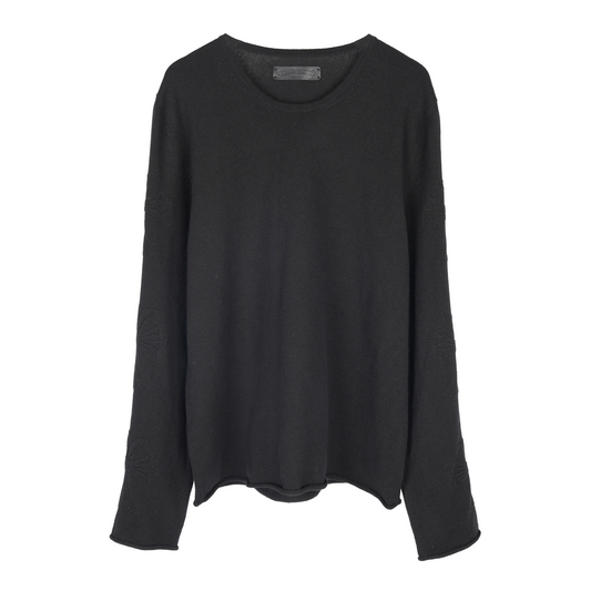 CHROME HEARTS FULL CASHMERE EMBROIDERED CROSS SLEEVE SWEATER