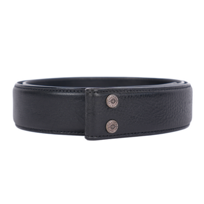 CHROME HEARTS BLACK LEATHER STRAP SZ 34
