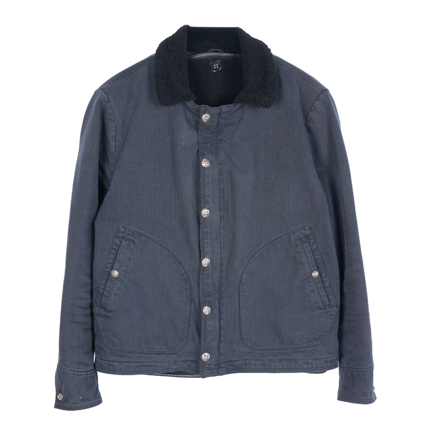 CHROME HEARTS HERRINGBONE SHERPA LINED VEST JACKET