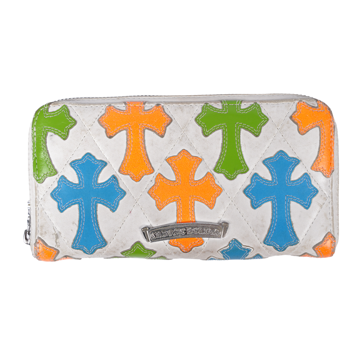 CHROME HEARTS 1/1 MULTICOLOR CROSS LEATHER LONG WALLET