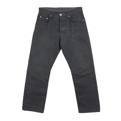 CHROME HEARTS FLEUR KNEE BLACK DENIM