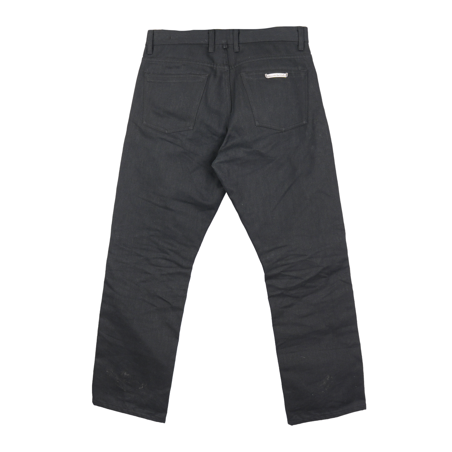 CHROME HEARTS FLEUR KNEE BLACK DENIM