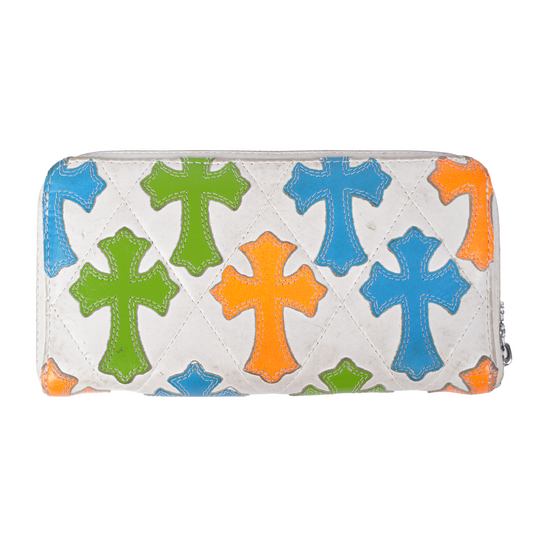 CHROME HEARTS 1/1 MULTICOLOR CROSS LEATHER LONG WALLET