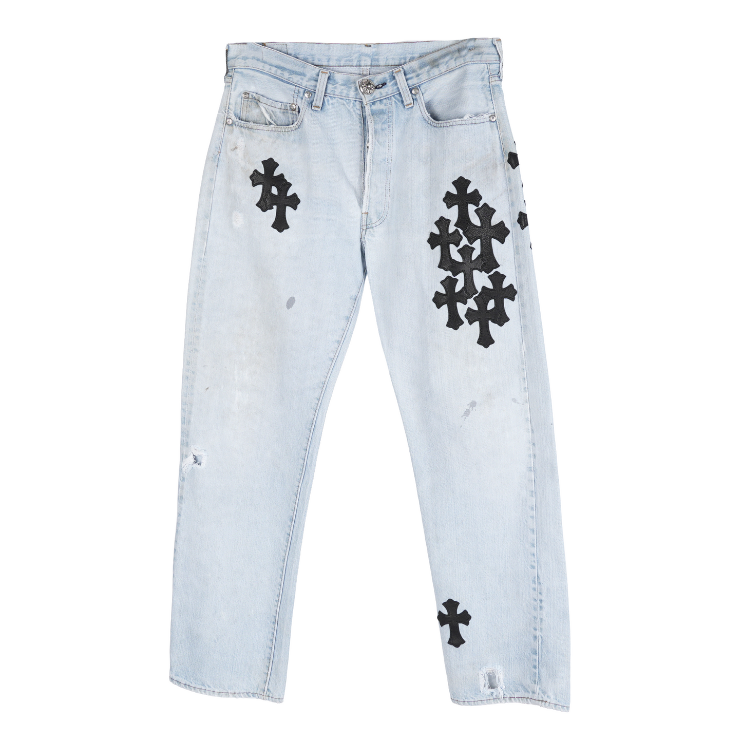 CHROME HEARTS BLACK PATCH LIGHT WASH LEVIS DENIM