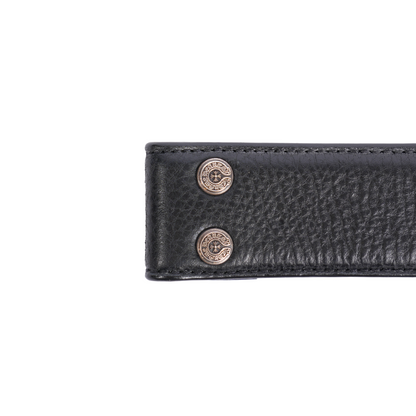 CHROME HEARTS BLACK LEATHER STRAP SZ 34