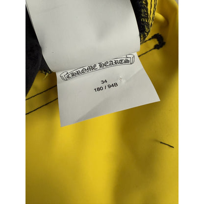 Chrome hearts Leather double knee shorts sz 34 yellow patch