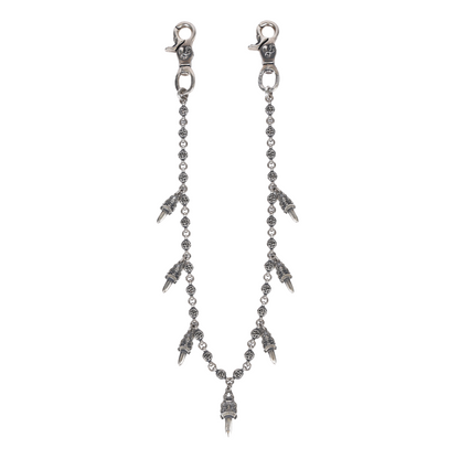 CHROME HEARTS DAGGER PENDANT FLORAL BALL DOUBLE LOBSTER WALLET CHAIN