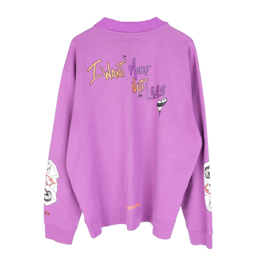 CHROME HEARTS MATTY BOY PURPLE 'I WANT MORE NOT LESS' RUGBY POLO
