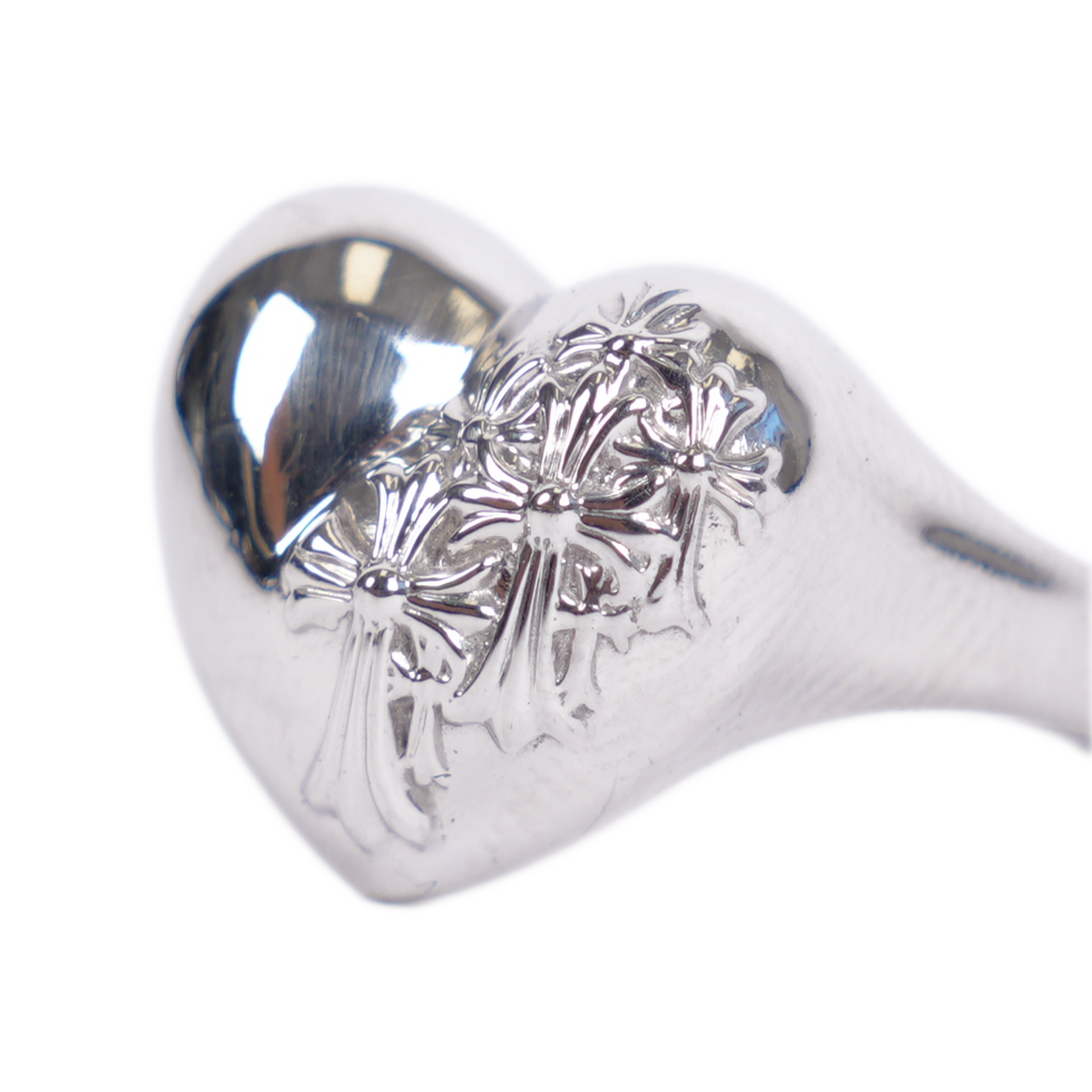 CHROME HEARTS WHITE GOLD CEMETERY HEART RING