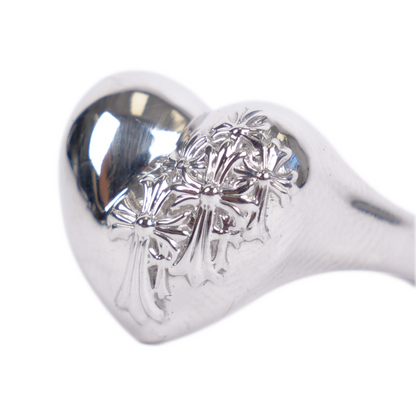 CHROME HEARTS WHITE GOLD CEMETERY HEART RING