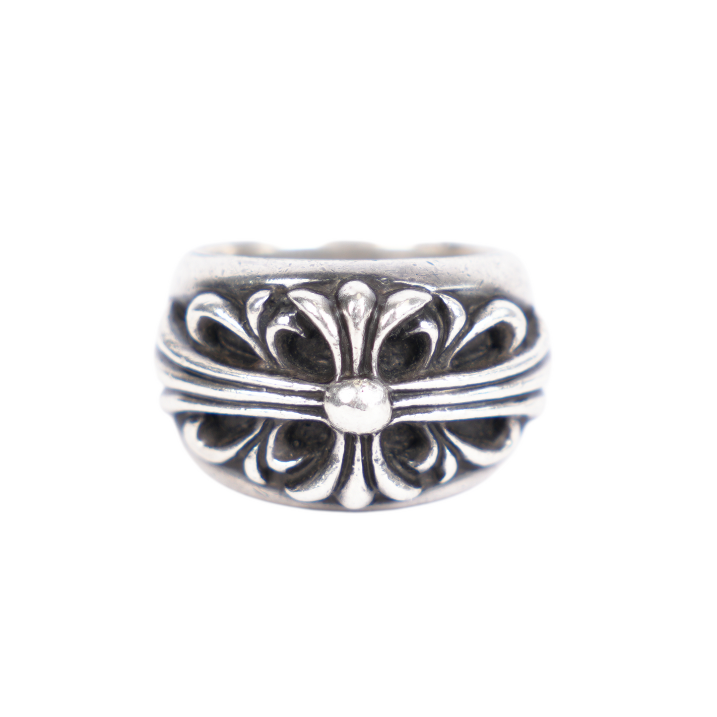 CHROME HEARTS FLORAL CROSS RING