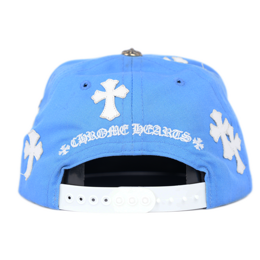 CHROME HEARTS BABY  BLUE WITH WHITE CROSS PATCH HAT