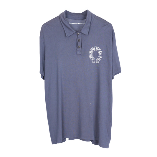 CHROME HEARTS GREY T-BAR POLO SHIRT