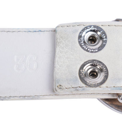 CHROME HEARTS WHITE OVAL BELT