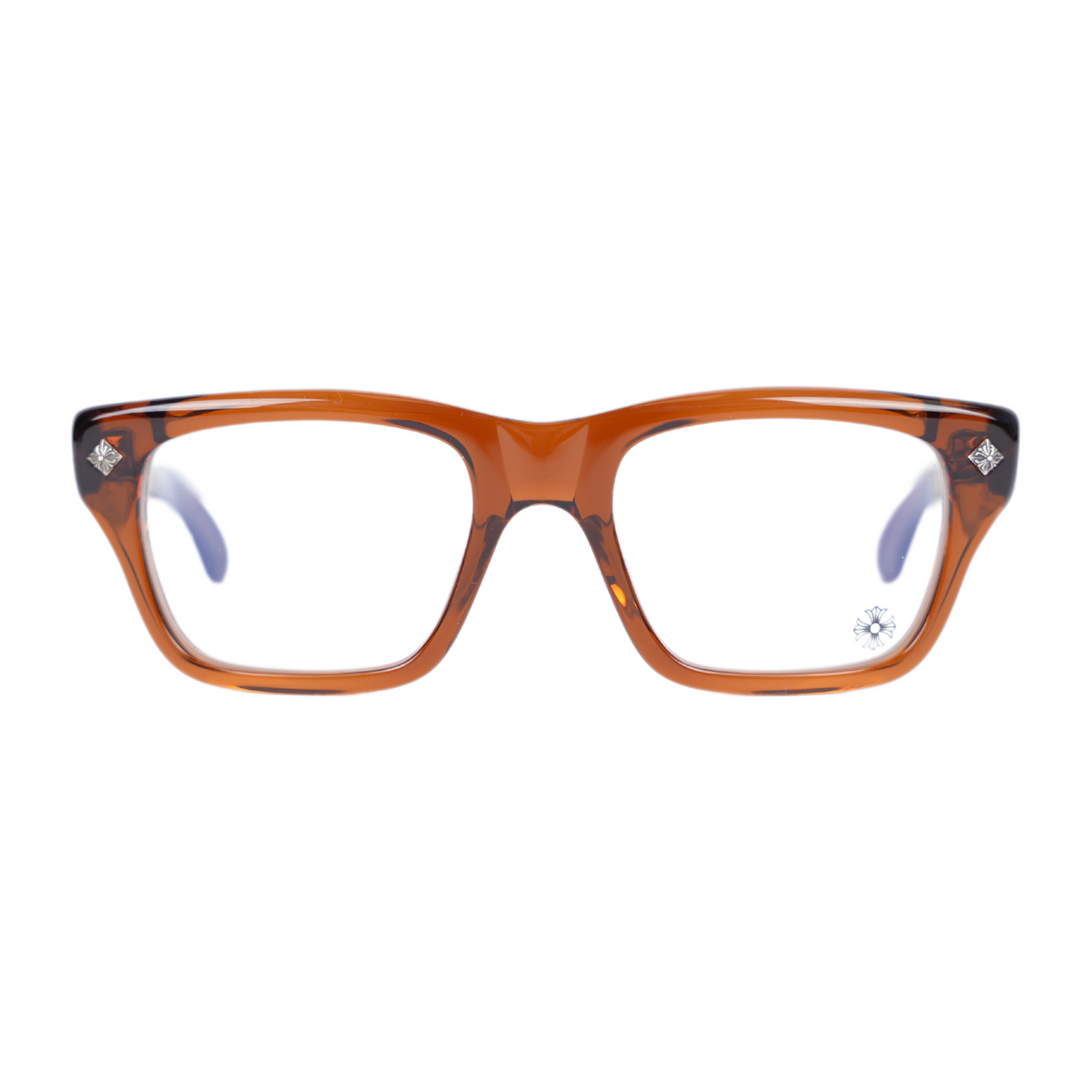 CHROME HEARTS CLEAR ORANGE HOLLYWEIRD GLASSES