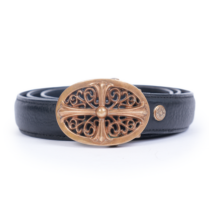 CHROME HEARTS BRONZE 1 INCH OVAL WITH 1 INCH BLACK STRAP