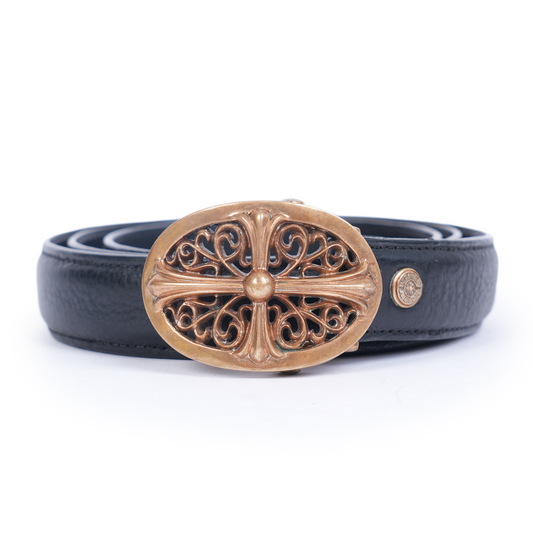 CHROME HEARTS BRONZE 1 INCH OVAL WITH 1 INCH BLACK STRAP