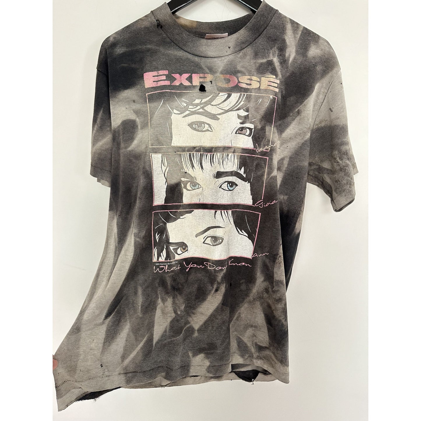 VINTAGE 1989 EXPOSE WHAT YOU DON'T KNOW THRASHED FADED TEE