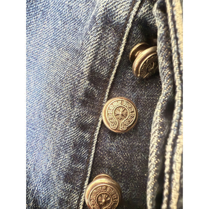 Chrome Hearts Black, White & Brown Patch blue Denim Jeans