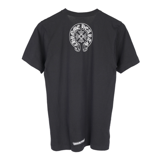 CHROME HEARTS SCRIPT NECK HORSESHOE LOGO POCKET TEE