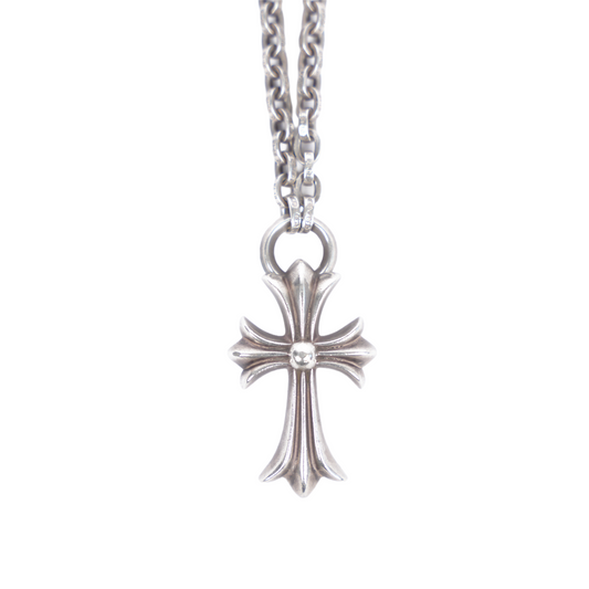 CHROME HEARTS CROSS PENDANT WITH ATTACHED PAPER CHAIN