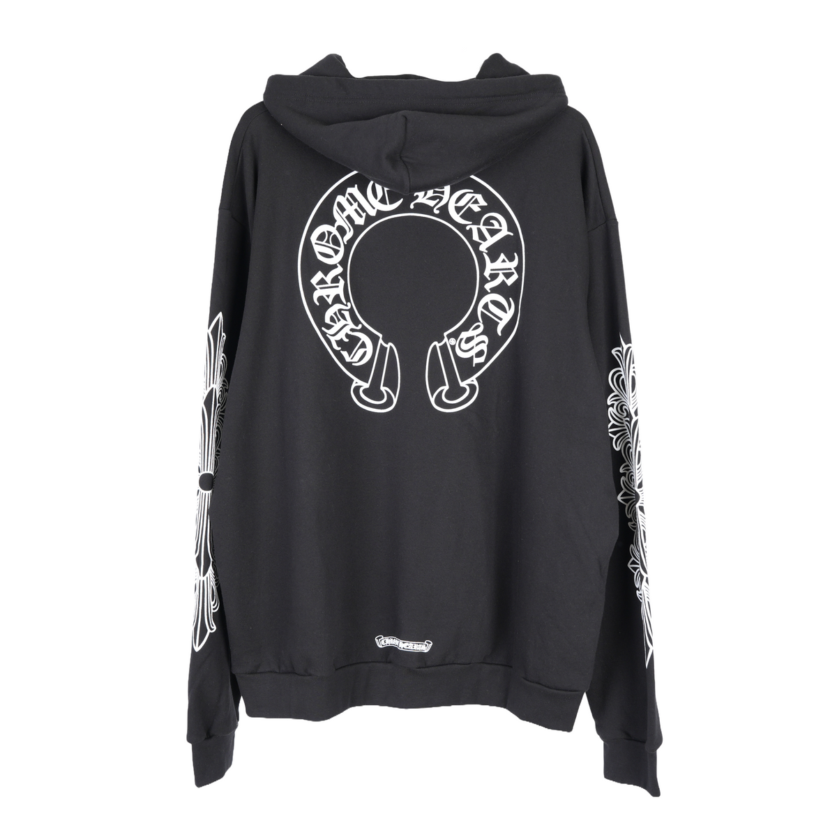 CHROME HEARTS BLACK HORSESHOE FLORAL PULLOVER HOODIE