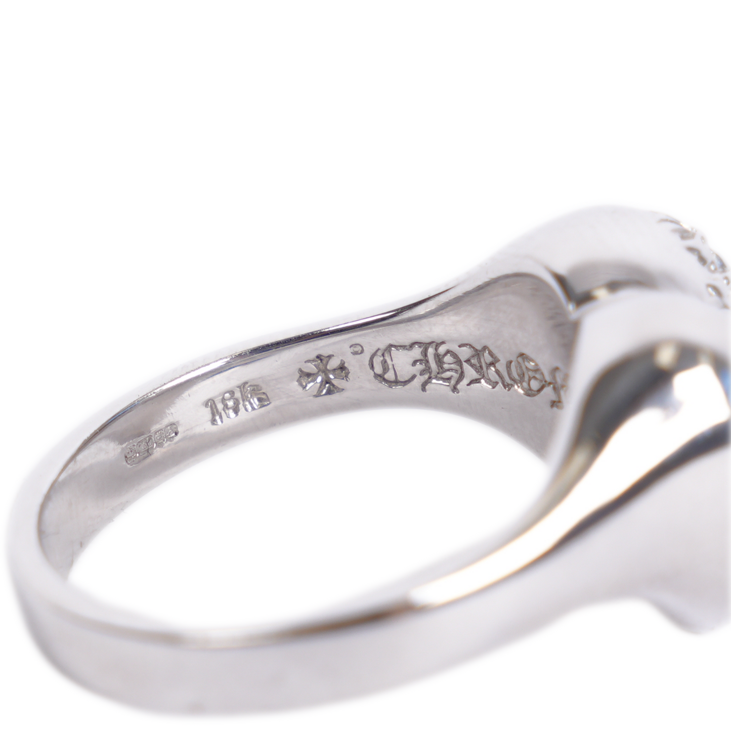 CHROME HEARTS WHITE GOLD CEMETERY HEART RING