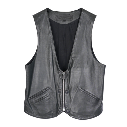 CHROME HEARTS EARLY 90S FLEUR DE LIS LEATHER VEST