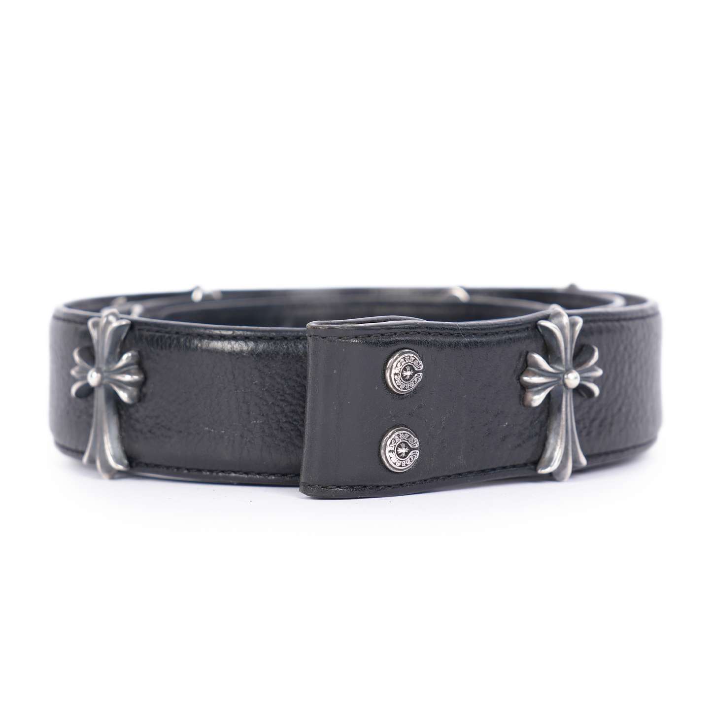 CHROME HEARTS CROSS STUDDED BELT STRAP SIZE 38