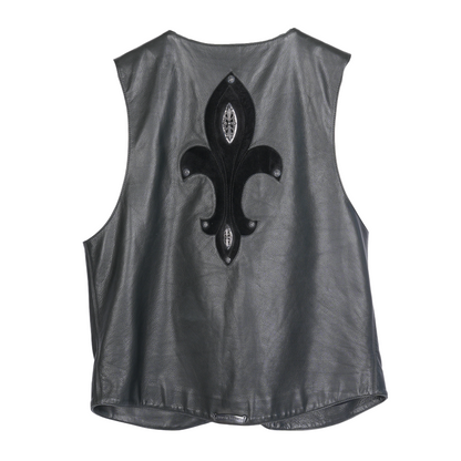 CHROME HEARTS EARLY 90S FLEUR DE LIS LEATHER VEST