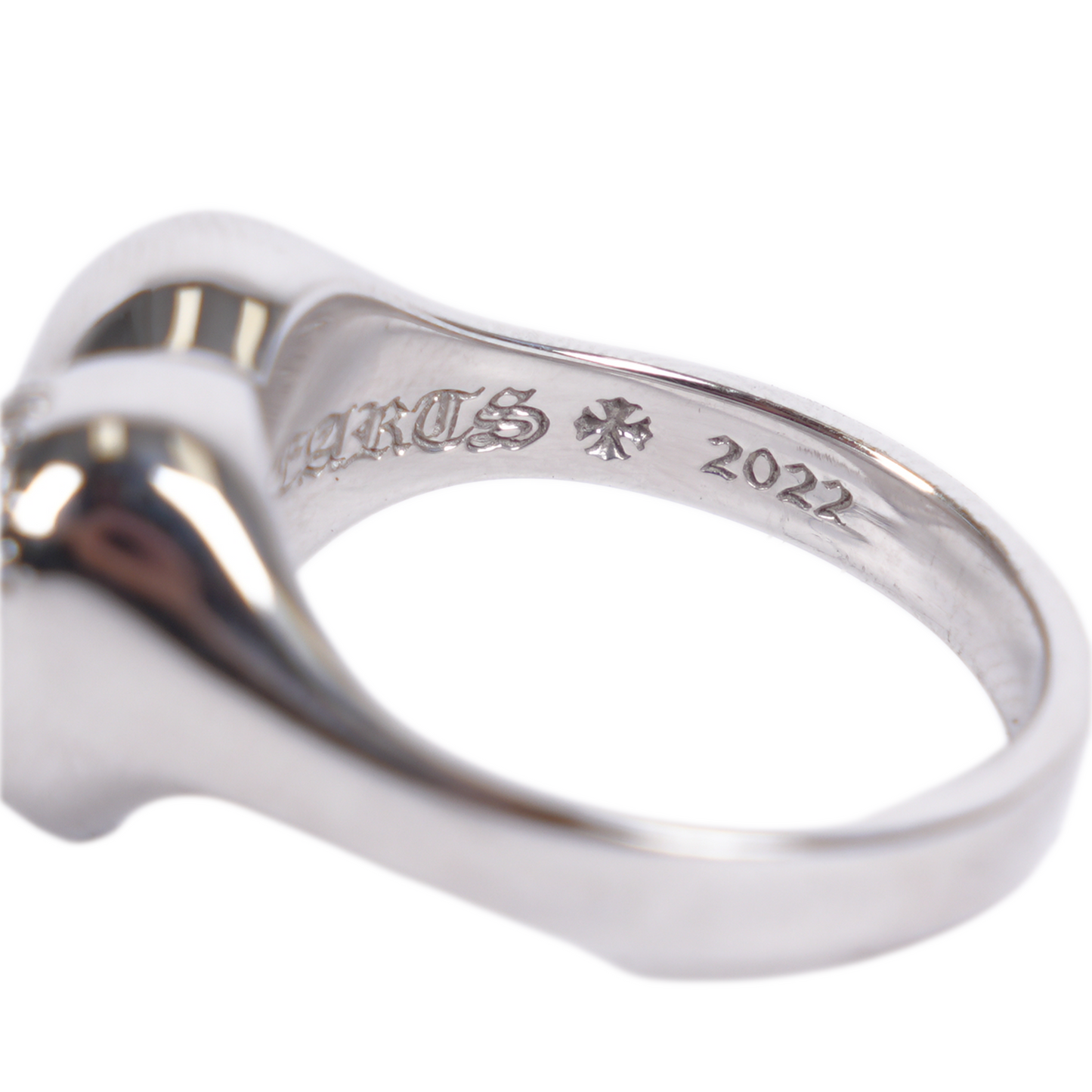 CHROME HEARTS WHITE GOLD CEMETERY HEART RING
