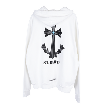 CHROME HEARTS ST. BARTHS EXCLUSIVE PULL OVER WHITE HOODIE