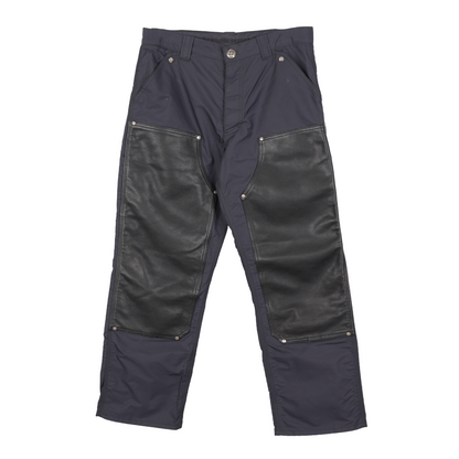 CHROME HEARTS BLACK NYLON LEATHER CARPENTER PANTS