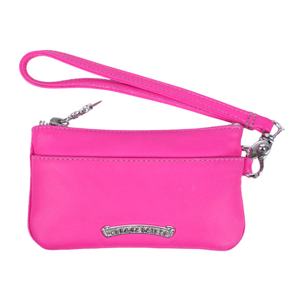CHROME HEARTS NEON PINK CROSS PATCH COIN PURSE