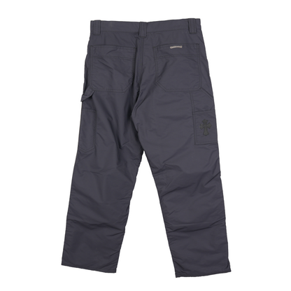 CHROME HEARTS BLACK NYLON LEATHER CARPENTER PANTS
